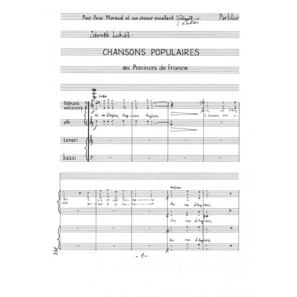 Chansons populaires, op. 338 (S1,S2,A,T,B)
